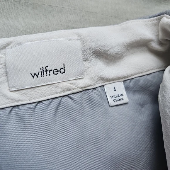 WILFRED Essonne Skirt Wool Cashmere Italy Light Grey Size 4 Aritzia - Picture 3 of 9